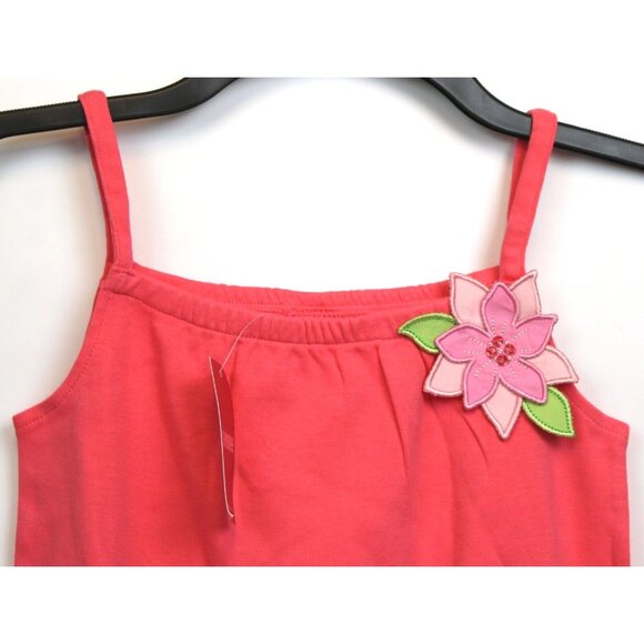 NEW 2006 Gymboree Island Fun Tank 12 Coral Pink Flower Tropical Vacation Summer - Picture 2 of 5